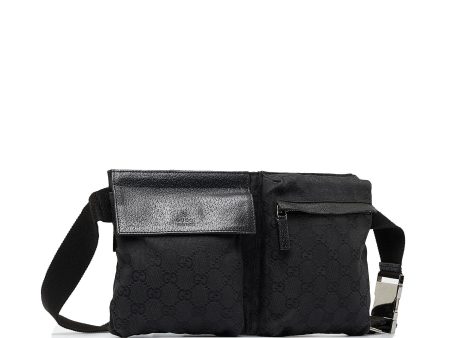 Gucci GG Canvas Double Pocket Belt Bag (330faY) Online Hot Sale