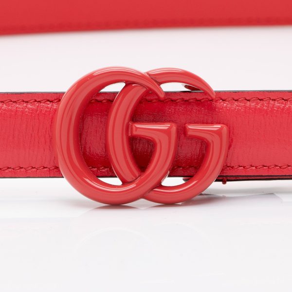 Gucci Leather GG Marmont Slim Belt - Size 36   90 (eZYU73) For Sale