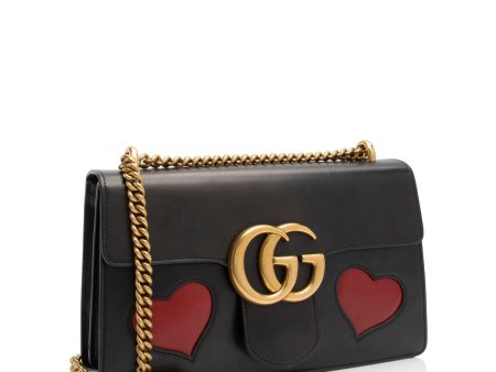 Gucci Calfskin Malaga Kid Heart GG Marmont Small Flap Bag (oXH119) Sale