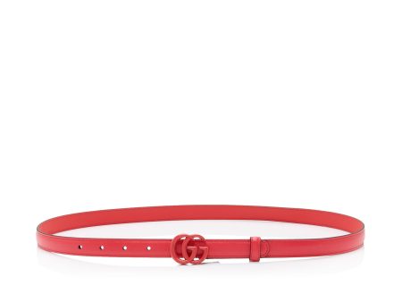 Gucci Leather GG Marmont Slim Belt - Size 36   90 (eZYU73) For Sale