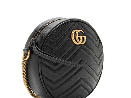 Gucci Matelasse Leather GG Marmont Round Mini Shoulder Bag (CQiicg) Online Hot Sale