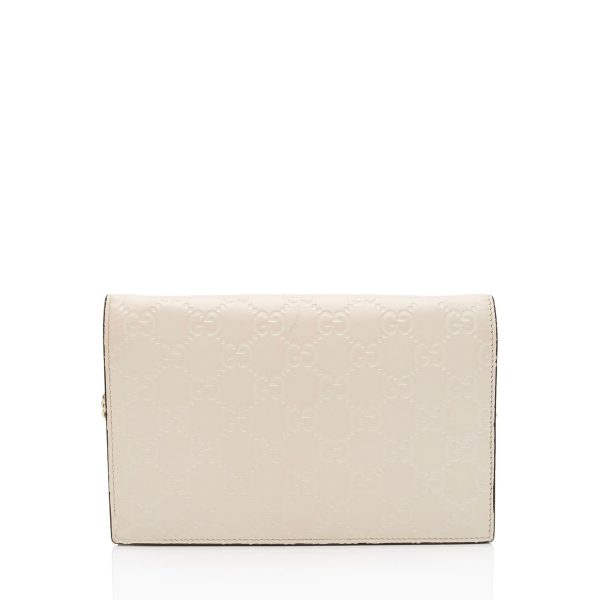 Gucci Guccissima Leather Signature Bow Mini Wallet On Chain Bag (SHF-fAYnZO) Hot on Sale