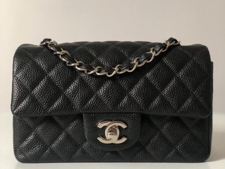 Chanel Caviar Black Quilted Classic Flap Mini SHW Online now