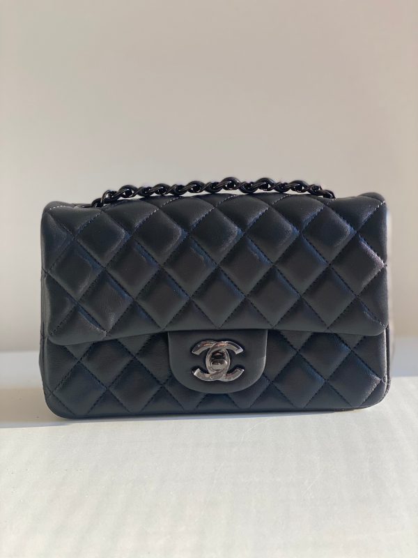 Chanel So Black Lambskin Classic Flap Mini So Black Hardware Online now