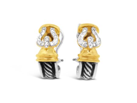 David Yurman Diamond Buckle Earrings Cheap