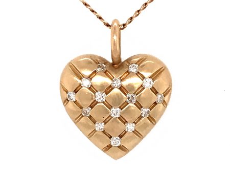 14k Gold Diamond Heart Pendant Discount