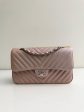 CHANEL Metallic Caviar Chevron Quilted Medium Double Flap Light Gold For Discount