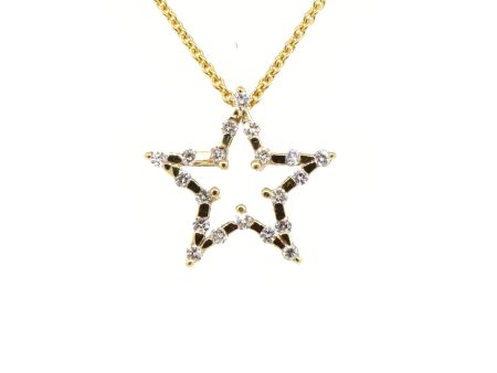 14 kt Yellow Gold Diamond Star Pendant - Chain not included Online Sale