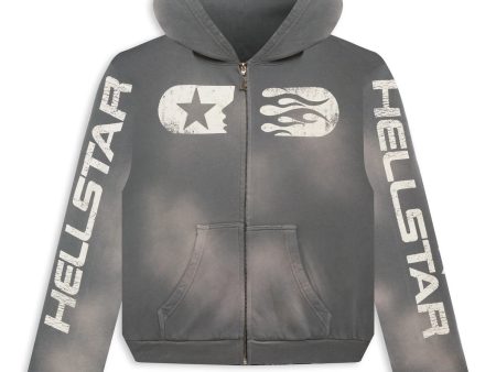 Hellstar Acid Wash Grey Zipup Online Hot Sale