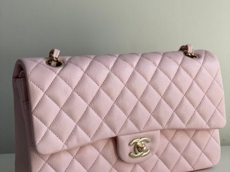 Chanel Classic Medium Flap Caviar 22S Pink Gold Hardware on Sale