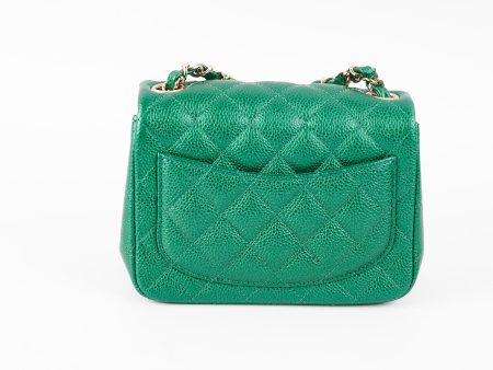 Chanel Quilted Caviar Mini Square 18S Emerald Green Hot on Sale