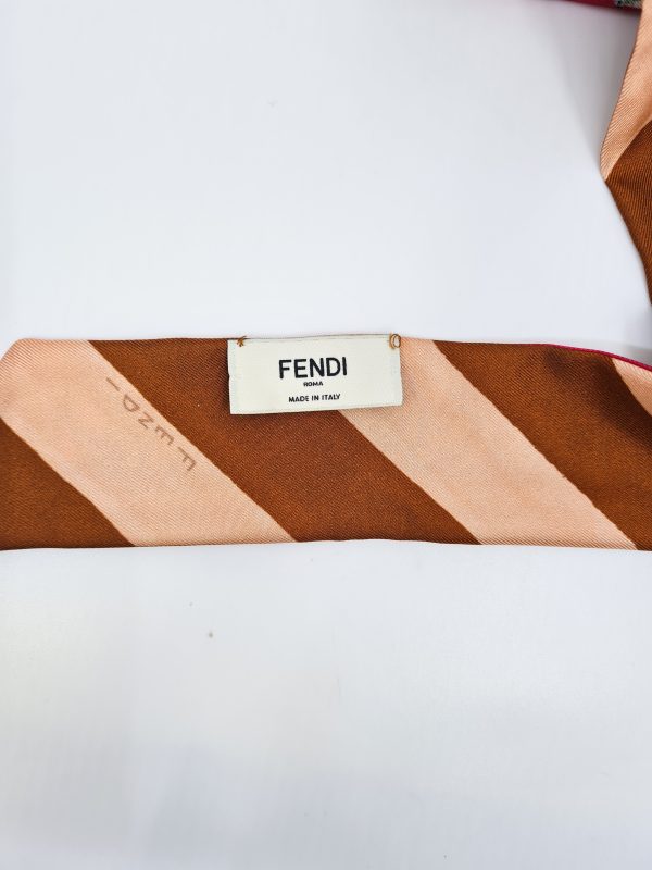 FENDI Wrappy Floral Silk Bandeau Leather Tipped Online now