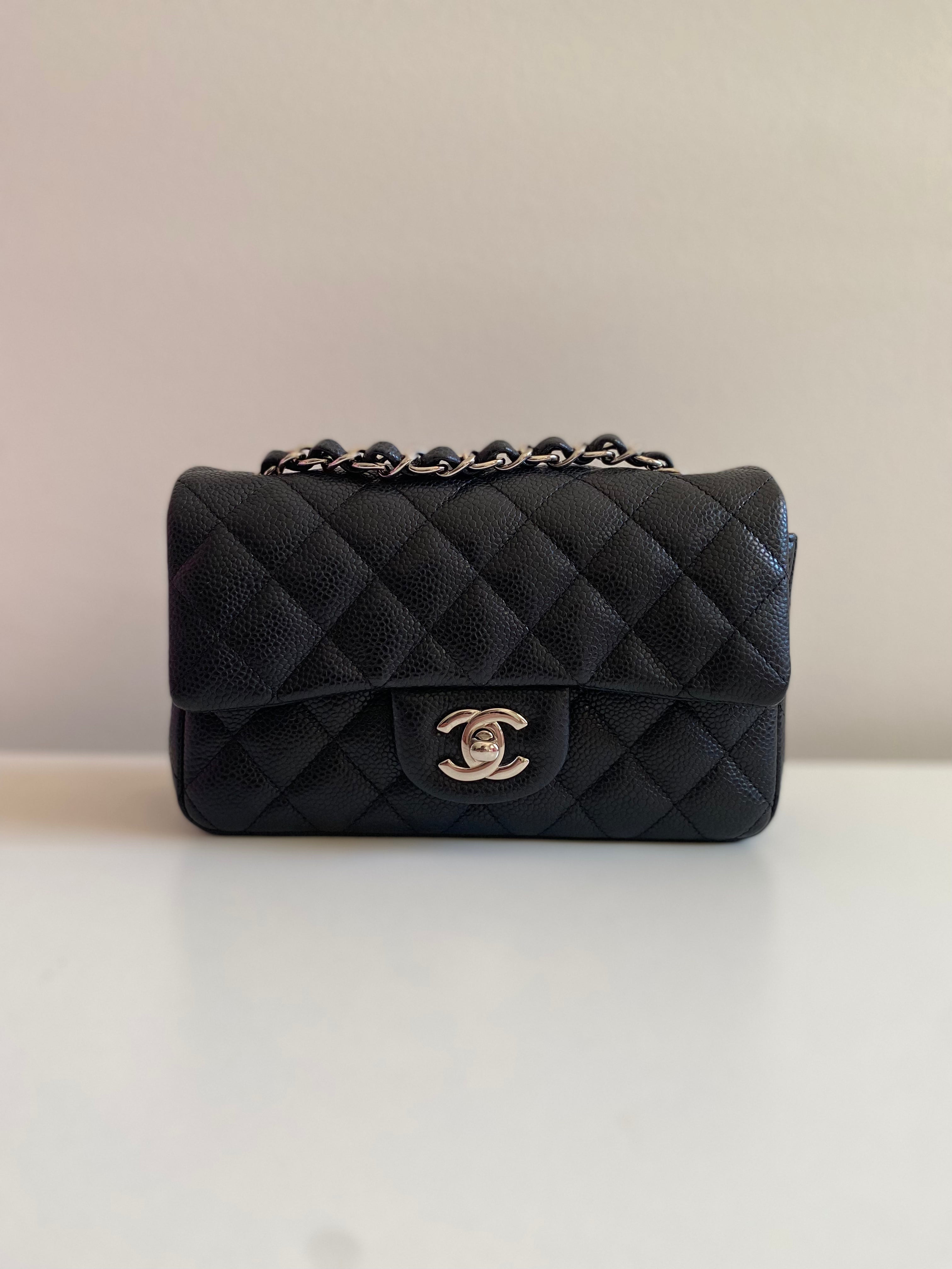 CHANEL Chanel Caviar Black Quilted Classic Flap Mini SHW Hot on Sale