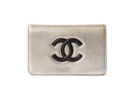 CHANEL Wallet On Chain WOC Silver & Black Hot on Sale