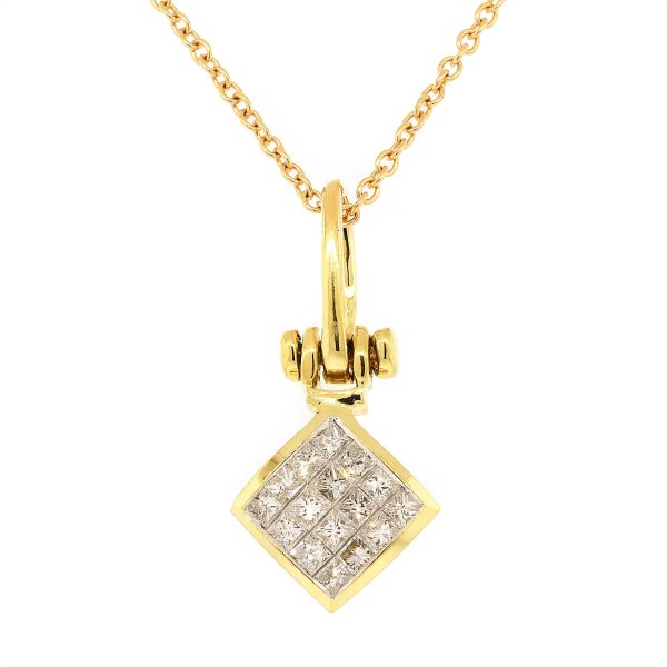 Invisible-set Princess Cut Diamond Pendant Online