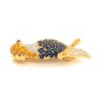 Estate 18K Yellow Gold Sapphire and Diamond Woodpecker Pin Supply