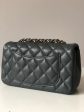 Chanel 18B Dark Grey Caviar Classic Flap Mini GHW. Online Sale