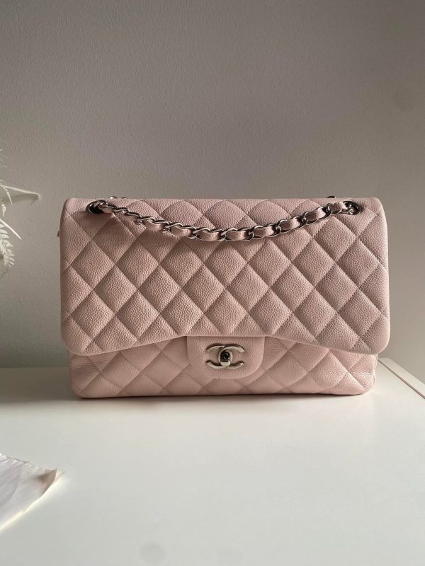 CHANEL Jumbo Classic Double Flap Pink Caviar SHW For Discount