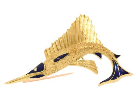 Tiffany and Co. Sailfish Enamel Pin Fashion