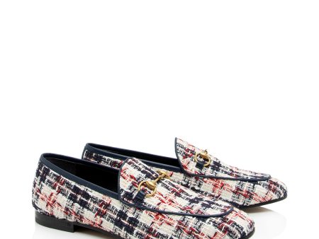 Gucci Tweed Check Horsebit Jordaan Loafers - Size 7   37 (asAX3p) on Sale