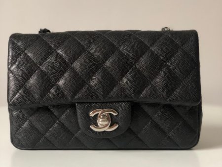 Chanel 18B Caviar Black Quilted Classic Flap Mini SHW Hot on Sale