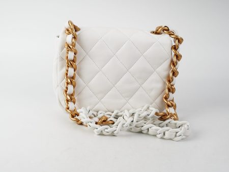 ITEM 6 - Chanel Season Flap White (Microchip) For Cheap