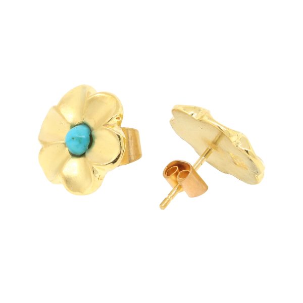 Lovely Turquoise Floral Earrings For Cheap