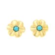 Lovely Turquoise Floral Earrings For Cheap