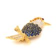 Estate 18K Yellow Gold Sapphire and Diamond Woodpecker Pin Supply