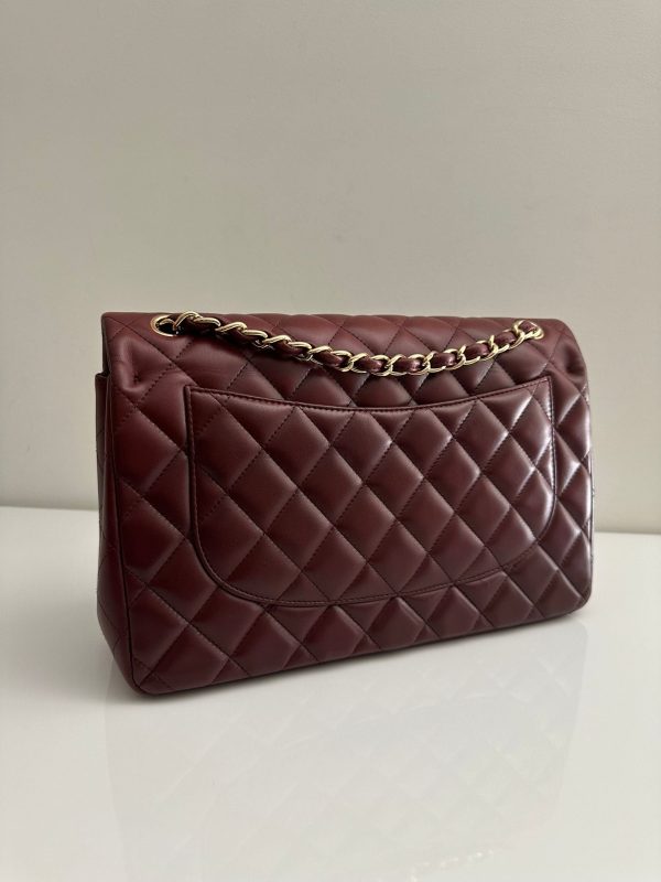 CHANEL Jumbo Classic Double Flap Burgundy Lambskin GHW Hot on Sale