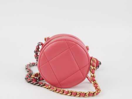 Chanel 19 Lambskin Round Pink Discount