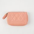 Chanel Boy Zip Compact Wallet Pink Online now