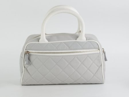 Chanel Bowling Bag Grey For Discount