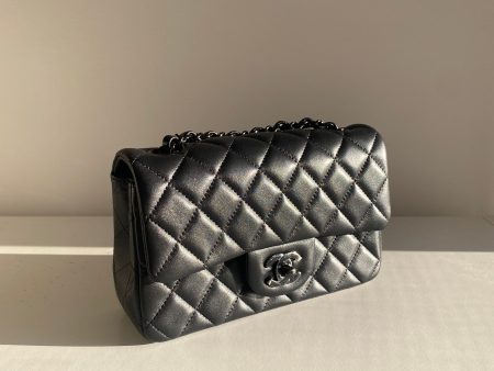 Chanel So Black Lambskin Classic Flap Mini So Black Hardware Online now