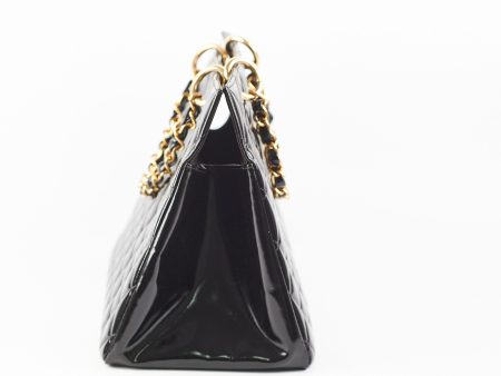 Chanel Vintage Patent Black Tote Black Hot on Sale