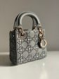 CHRISTIAN DIOR MINI LADY DIOR LIMITED EDITION LAMBSKIN GREY LGHW Online now