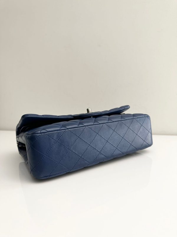 Chanel Classic Medium Lambskin Flap Navy Blue SHW on Sale