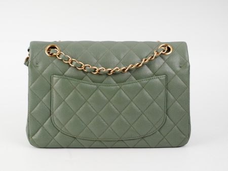 ITEM 30 - Chanel Classic Small Double Flap Iridescent Green 18C For Sale