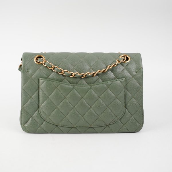 ITEM 30 - Chanel Classic Small Double Flap Iridescent Green 18C For Sale