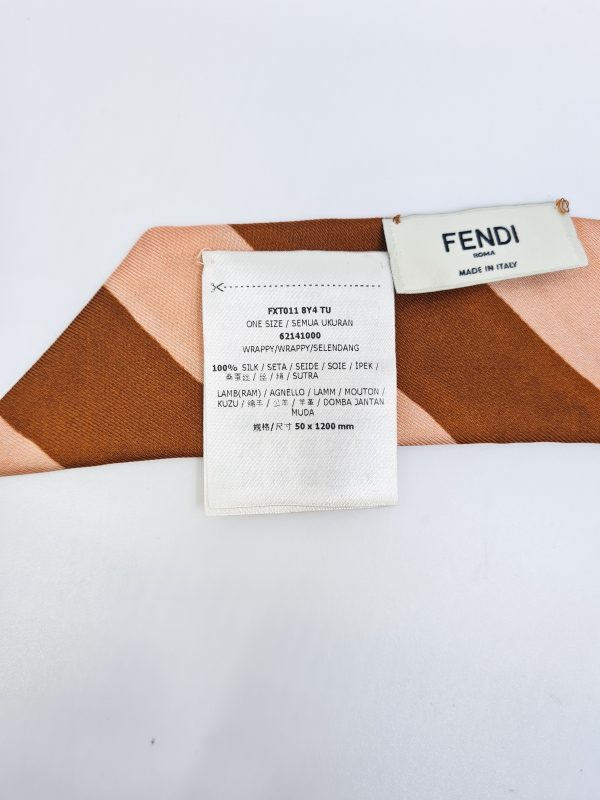 FENDI Wrappy Floral Silk Bandeau Leather Tipped Online now