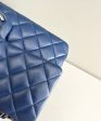 Chanel Classic Medium Lambskin Flap Navy Blue SHW on Sale