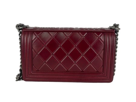 Chanel Old Medium Boy Burgundy Online Sale