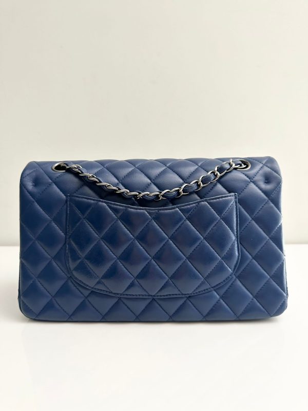 Chanel Classic Medium Lambskin Flap Navy Blue SHW on Sale