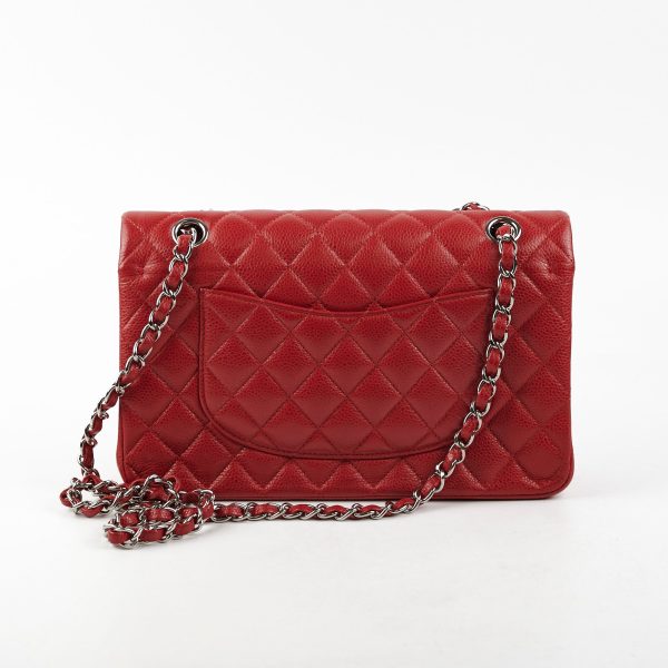 Chanel Classic Medium Large M L Caviar Red - Series 18 For Sale