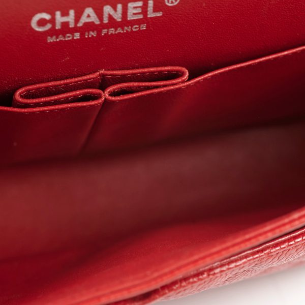 Chanel Classic Medium Large M L Caviar Red - Series 18 For Sale